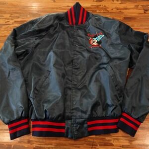 RARE Vintage Disney Mickey Mouse Fantasia 50th Anniversary XL Bomber Jacket Flaw